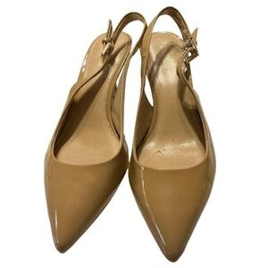 Michael Kors nude  patent leather sling back pumps‎ size 8M